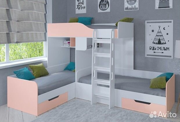 Кровать Трио Сонома/Голубой