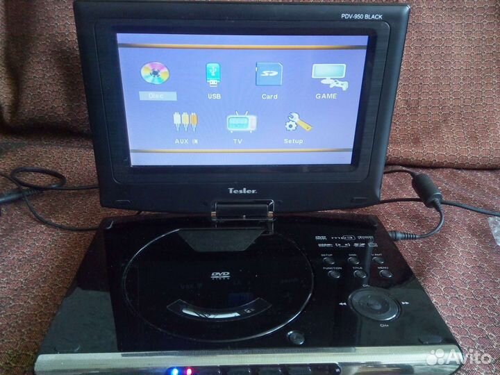 Портативный видеопроигрыватель DVD, TV, USB, SD