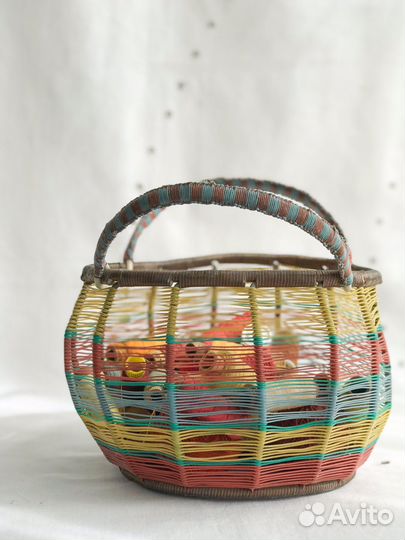 Корзина винтажная с нитками