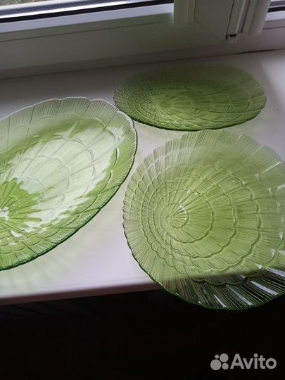 Тарелки стекло 3шт
