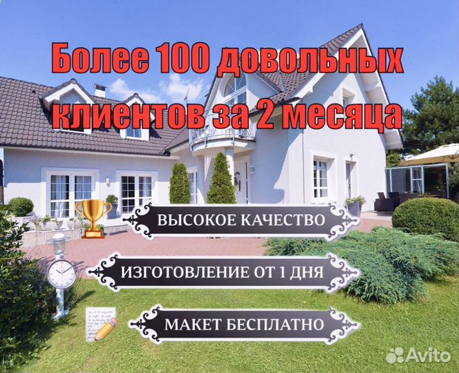 Адресная табличка металлическая