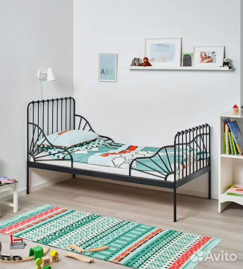 Растущая кровать IKEA Minnen,черный,85/205