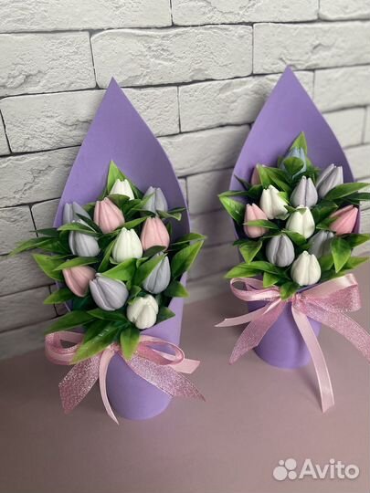 Букет тюльпанов из мыла ручной работы