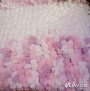 Пряжа Ализе Пуффи колор 5863 розово-белый