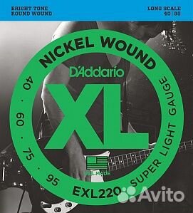 Струны для Бас гитары 40-95 D'Addario EXL220