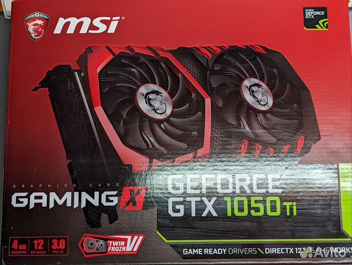 Видеокарта MSI GTX 1050Ti gaming x 4g