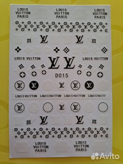 Наклейки для ногтей в стиле бренда Louis Vuitton