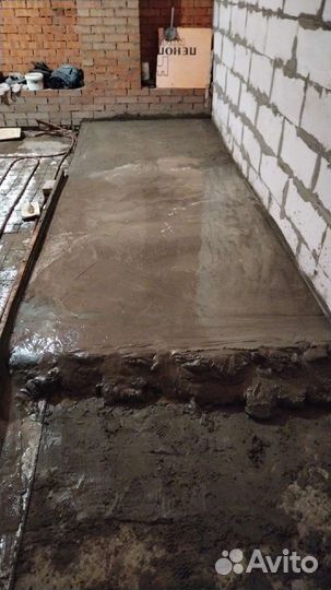 Стяжка пола, бетонные работы