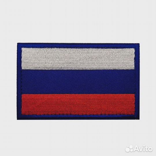 Нашивка на липучке флаг россии триколор