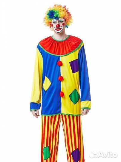 Костюм Клоуна с полосатыми штанами размер 44-46
