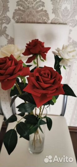 Розы с вазой, комплект новый