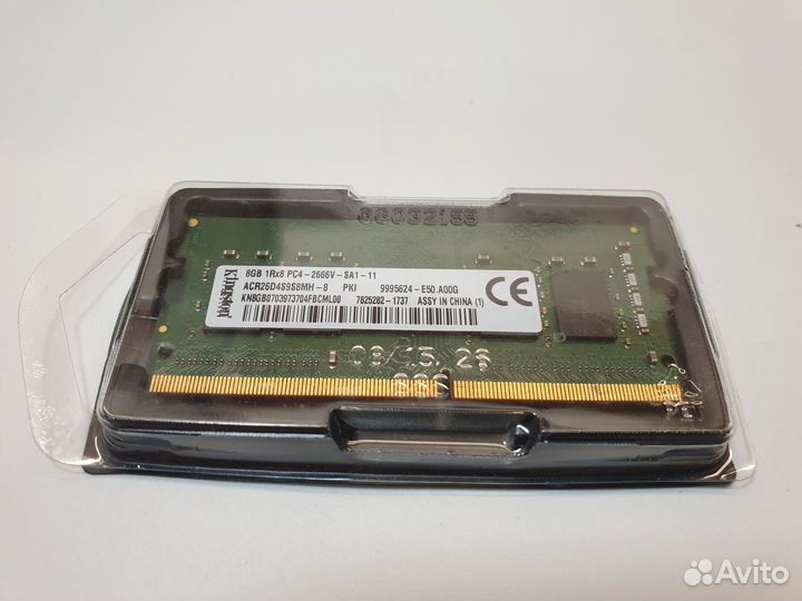 DDR4 8Gb 2666 Mhz So-Dimm 1Rx8 Kingston 9995624