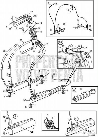 21745117 steering cylinder, Volvo Penta