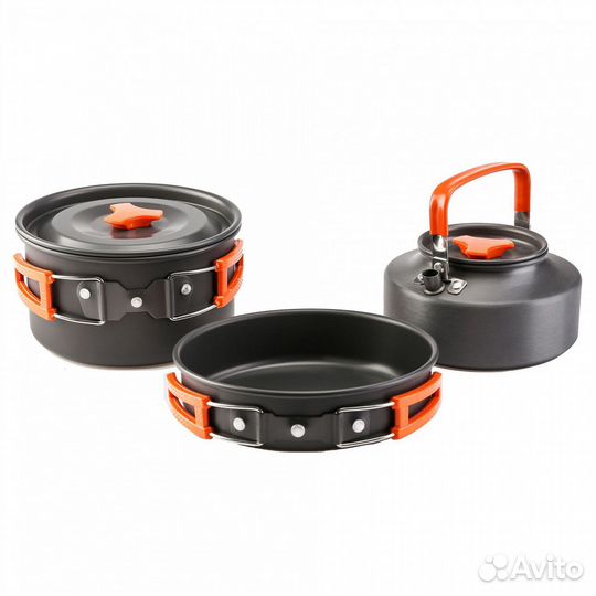 Набор походной посуды(чайник, котелок, сковородка)