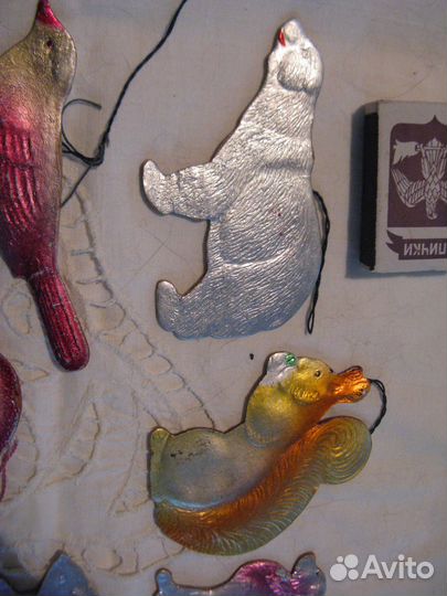 Картонаж СССР ёлочные игрушки 8 шт редкие