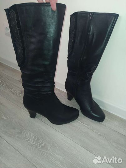 Сапоги натуральная кожа (на широкую ножку)