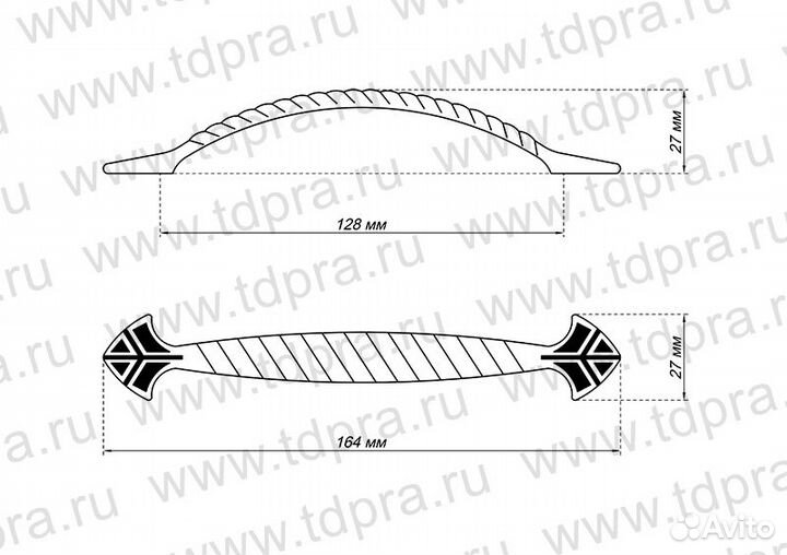 Ручка-скоба 128мм бронза RS-022-128 ва