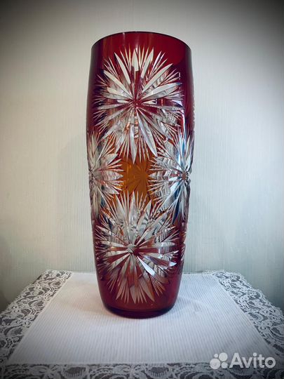 Советские, хрустальные, парные вазы для цветов