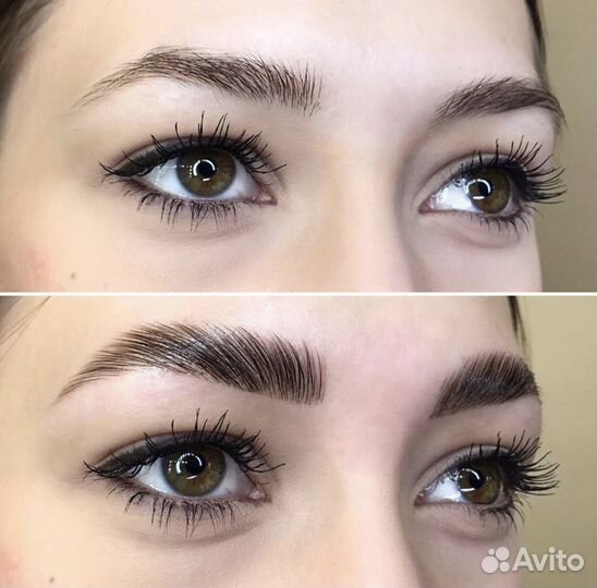 Коррекция бровей нитью окрашивание хной