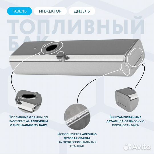 Топливный бак на Газель 120 л инжектор