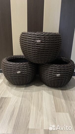 Кашпо из искусственного ротанга 12,16,20,40 литров