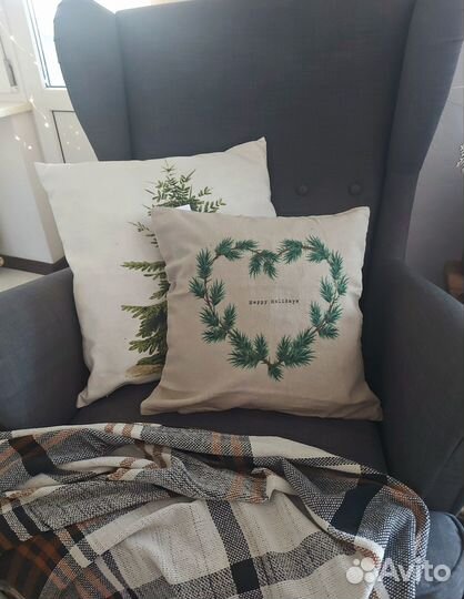 Чехол на подушку hm home наволочка zara home елка