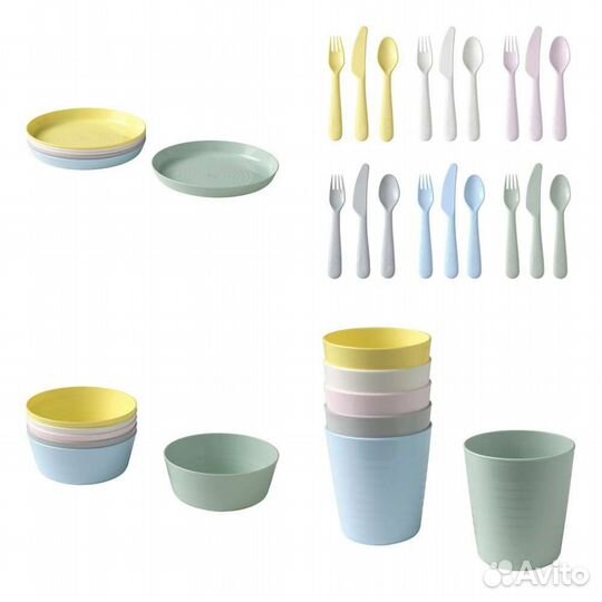 Набор детской посуды IKEA kalas 36 предметов