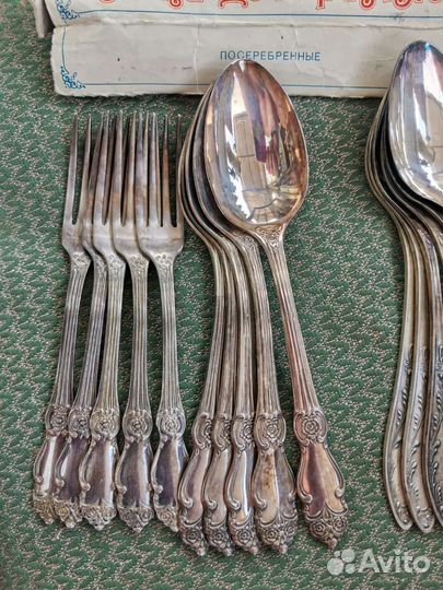 Набор столовых приборов мельхиор СССР ложки вилки