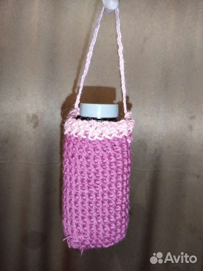 Чехол вязаный + стеклянная бутылочка