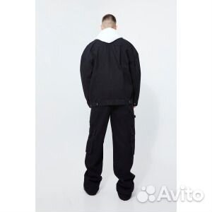 Джинсовая куртка оверсайз с покрытием Boohoo, черн