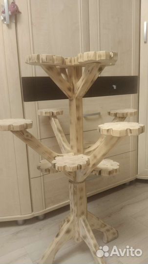 Подставка для цветов напольная деревянная