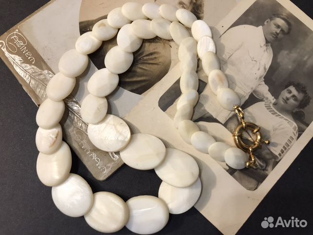 Старинные бусы натуральный перламутр