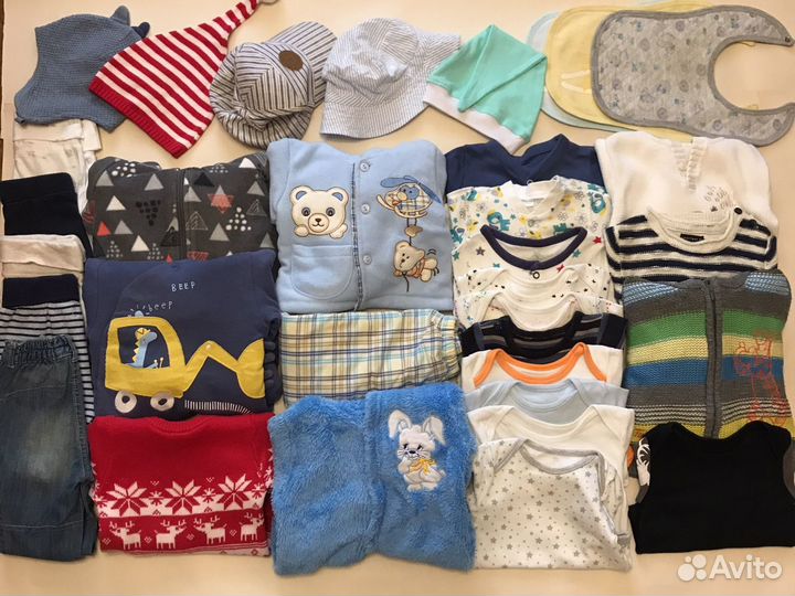 Одежда пакетом для мальчика 3-6 м (30 ед) р. 62-68