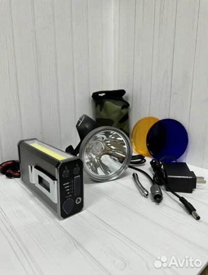 Фонарь налобный шахтерский KM-211 20W+5W LED/2A