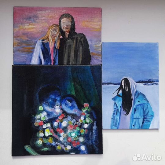 Портрет по фото на заказ карандашом, акрилом