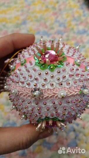 Шар елочная игрушка, диаметр 8 см