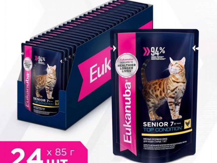 Влажный корм Eukanuba Senior 7+ (24шт по 85г)