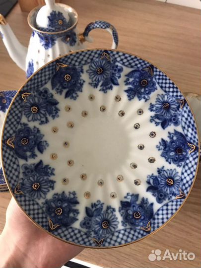 Сервиз чайный лфз кобальт позолота