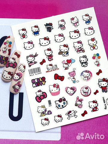 Наклейки для ногтей Наруто Hello Kitty Аниме