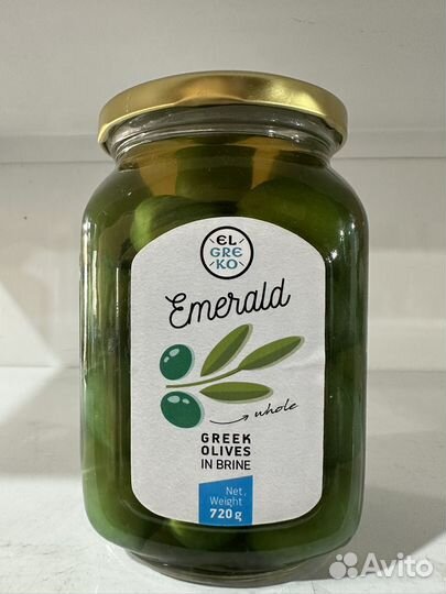 Оливки изумрудные Греция 400 гр