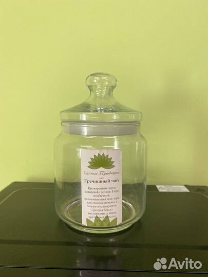 Банка для чая, круп стекло