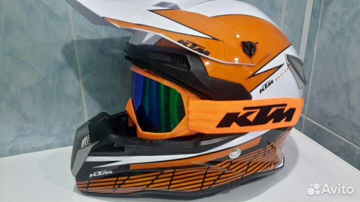 Мото кроссовый шлем ктм KTM кросс с очками Новый