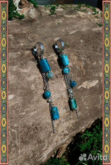Серьги с апатитом