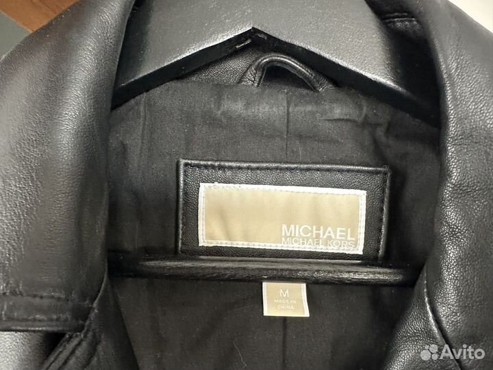 Кожаная куртка черная michael kors m