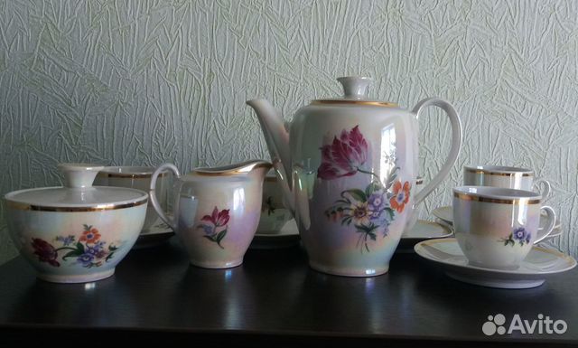 Кофейный сервиз мейсенский букет