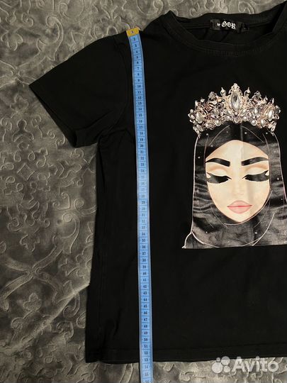 Футболка детская черная с камнями