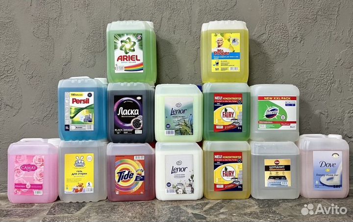 Гель для стирки Ariel, Persil, Tide 5 литров