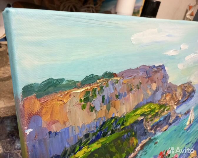 Картина на холсте,Крымский пейзаж,масло,холст