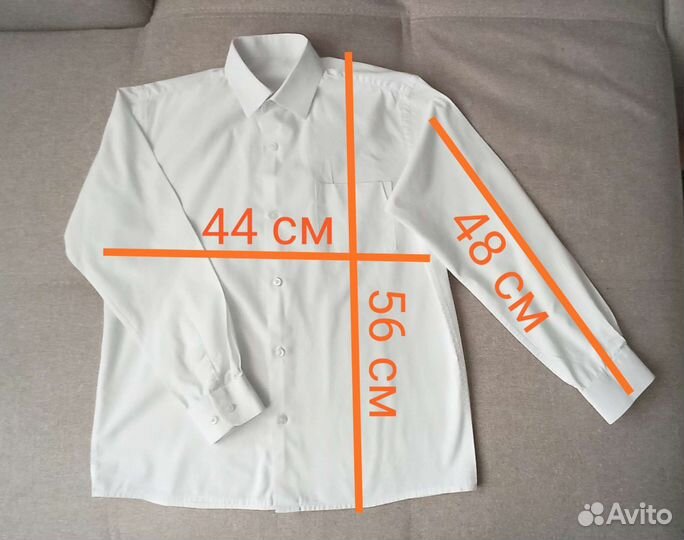 2 шт. рубашки белые, 134