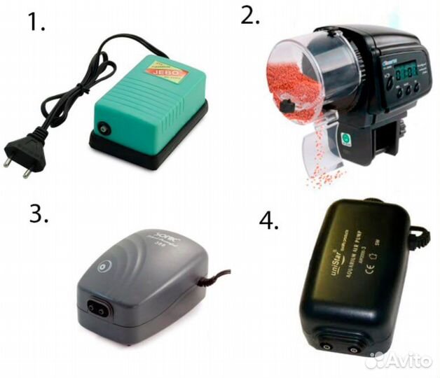 Компрессор и автокормушка для аквариума